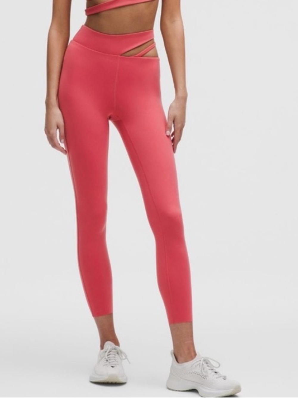 Lululemon Cut-Out Waist HR Train Tight 25” Coral Pink Size 12 NWT Desert Red